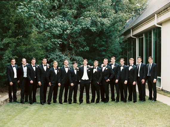 large wedding party / groomsmen