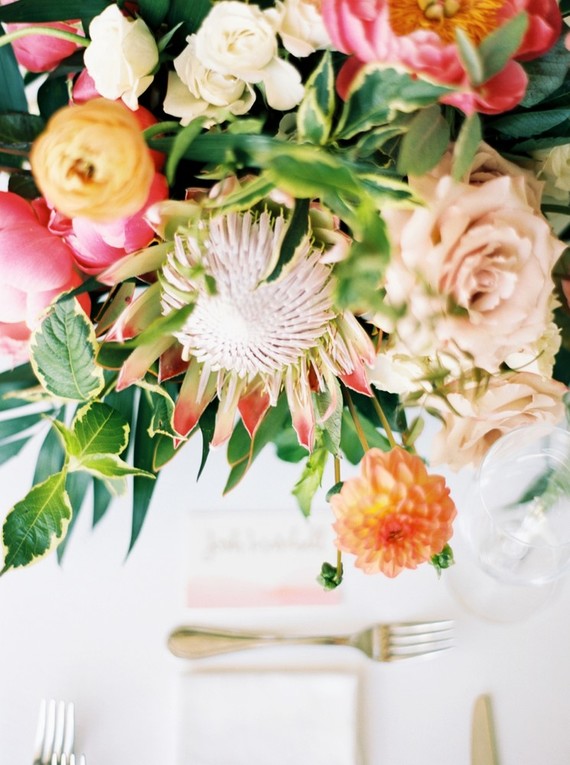 Tropical pink and white garden wedding in Dallas