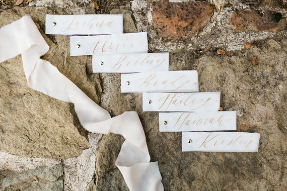 gold calligraphy wedding details