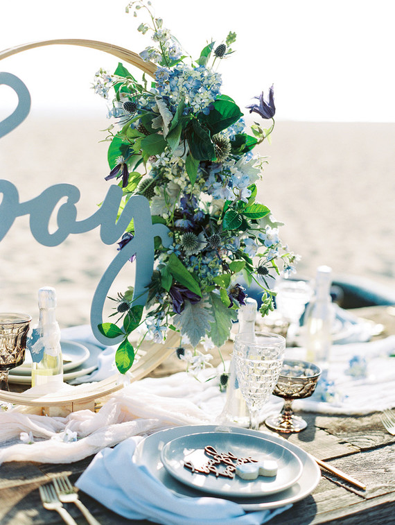 Beachy boho gender reveal party Inspiration
