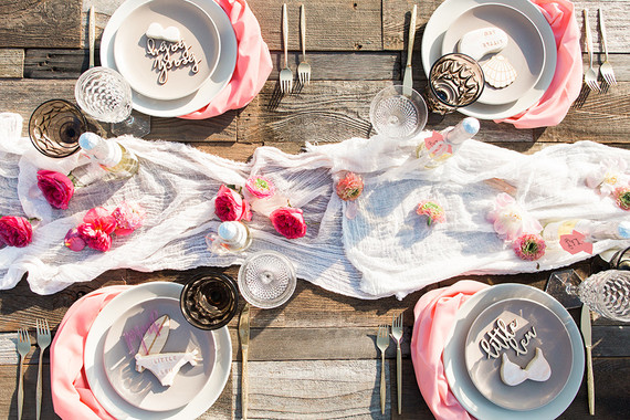 Beachy boho gender reveal party
