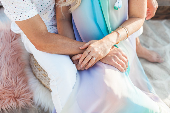 Beachy boho gender reveal party Inspiration