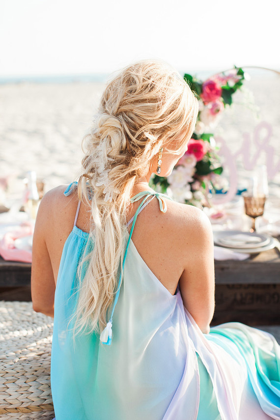Beachy boho gender reveal party