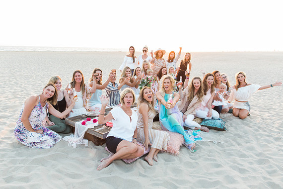 Beachy boho gender reveal party
