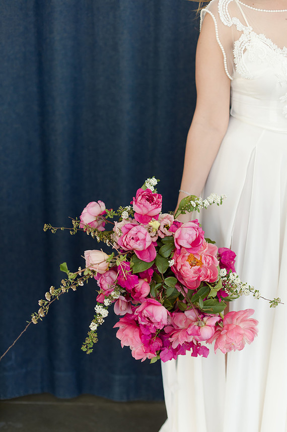 peony and bougainvillea bridal bouquet
