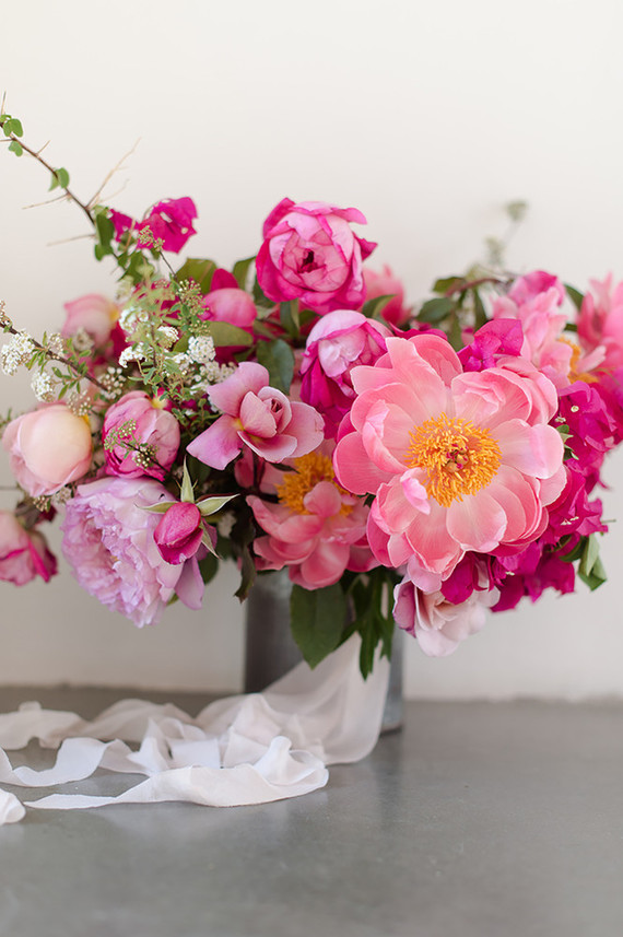 peony and bougainvillea bridal bouquet