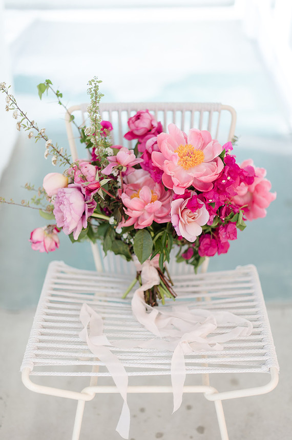 peony and bougainvillea bridal bouquet