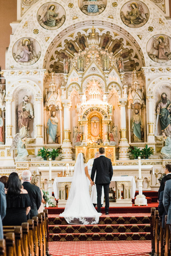 Classic Chicago wedding ceremony at St. Michael's Church