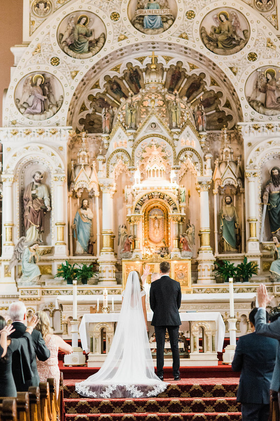 Classic Chicago wedding ceremony at St. Michael's Church
