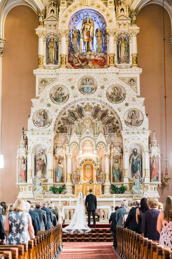 Classic Chicago wedding ceremony at St. Michael's Church