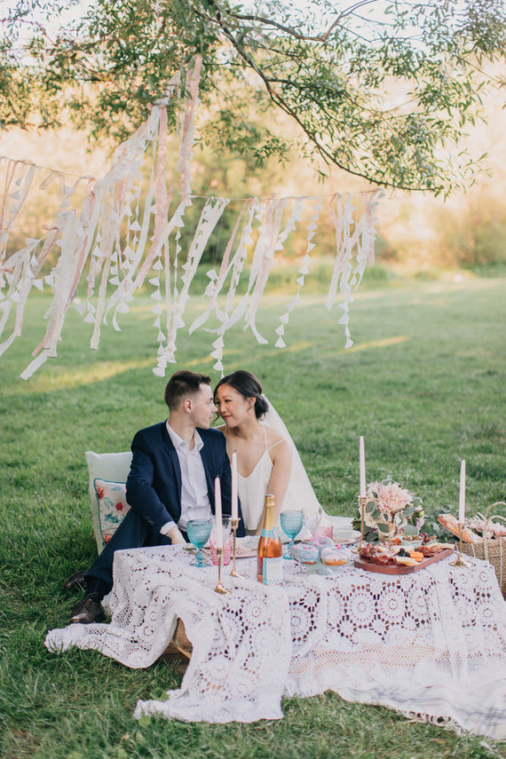 DIY pastel picnic elopement