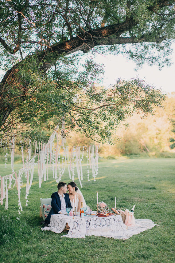 DIY pastel picnic elopement