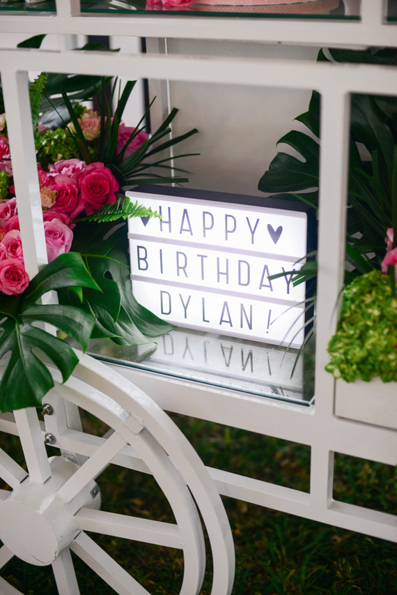 Black and white and pink flamingo birthday party