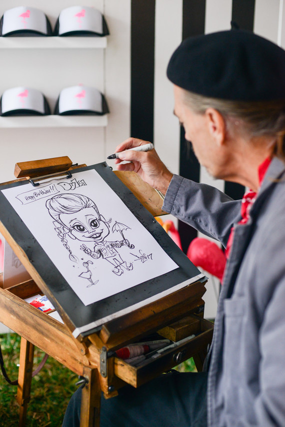 Black and white and pink flamingo birthday party