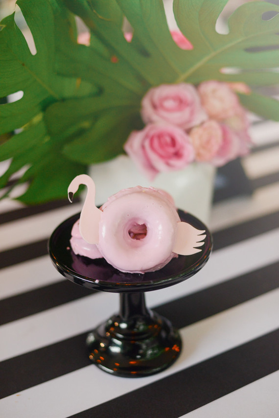 Black and white and pink flamingo birthday party