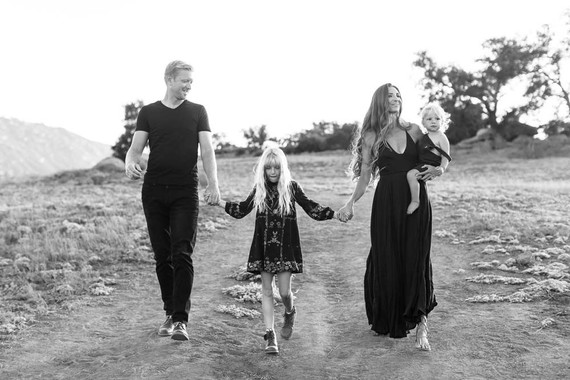 Black and white fashion-inspired family photos
