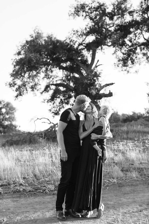 Black and white fashion-inspired family photos