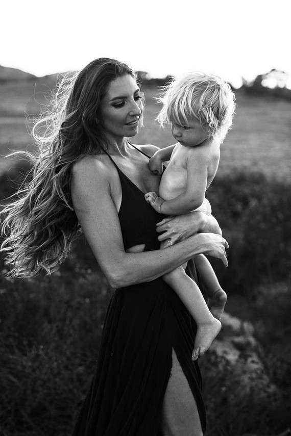 Black and white fashion-inspired family photos