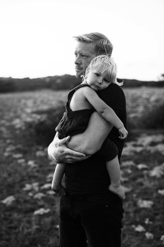 Black and white fashion-inspired family photos