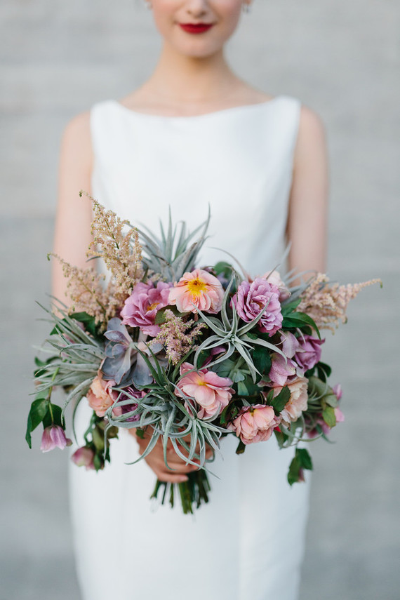 sunset colored bridal bouquet