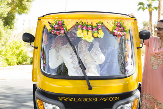 Modern desert Indian wedding celebration