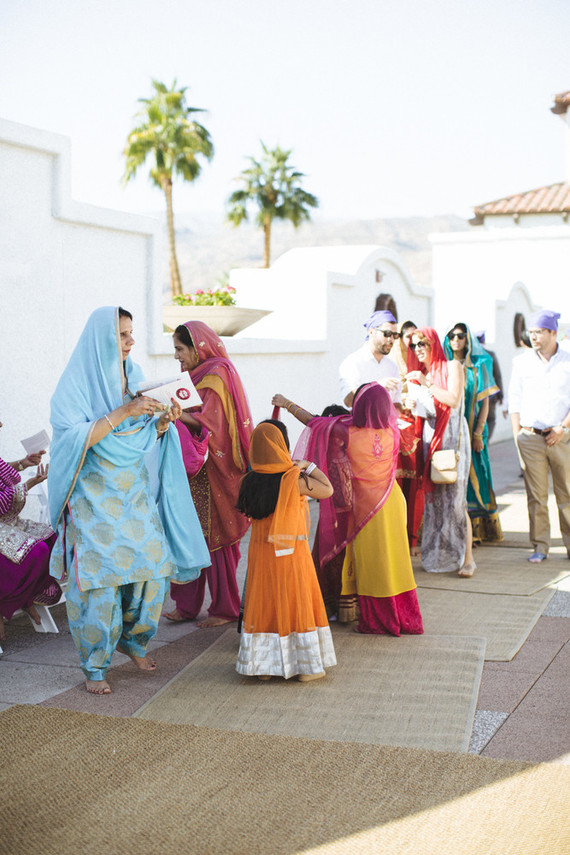 Modern desert Indian wedding celebration