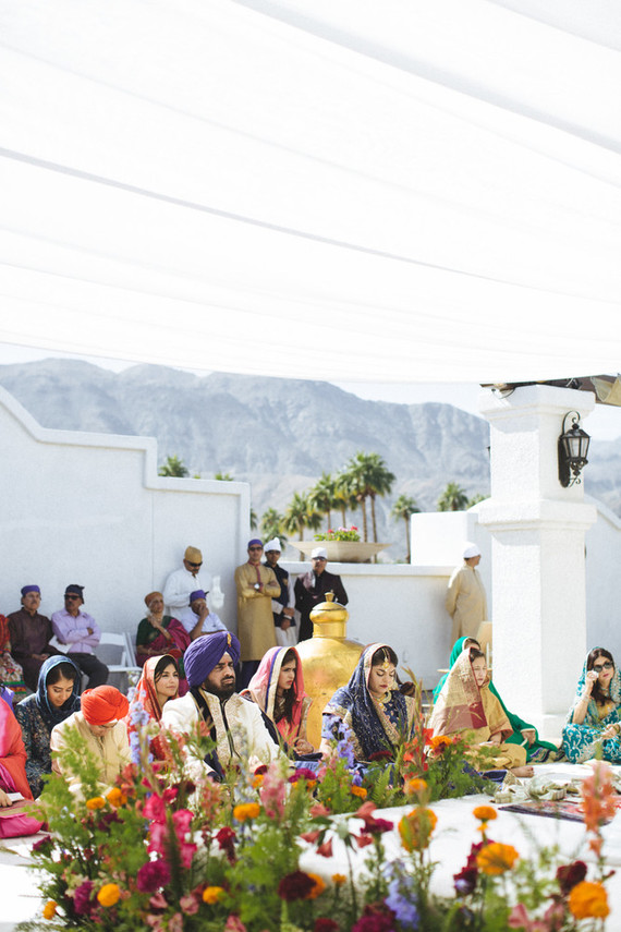 Modern desert Indian wedding celebration