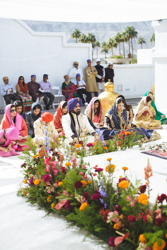 Modern desert Indian wedding celebration