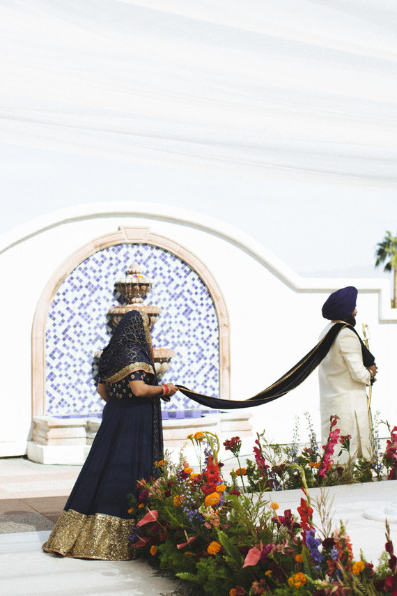 Modern desert Indian wedding celebration