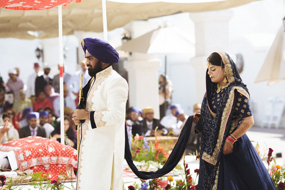 Modern desert Indian wedding celebration