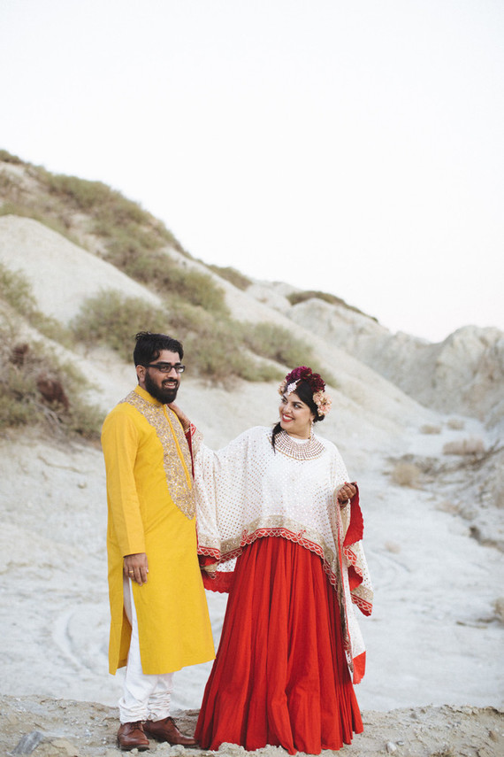 Modern desert Indian wedding celebration