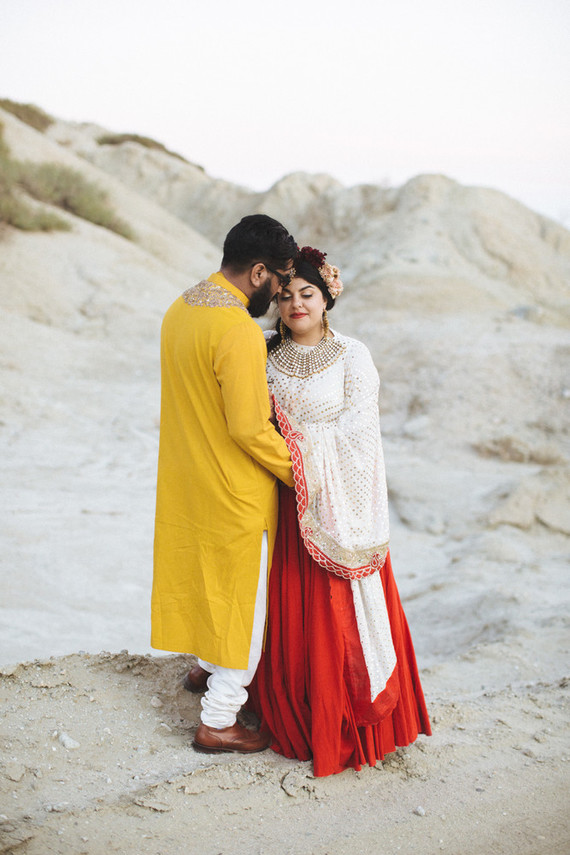 Modern desert Indian wedding celebration