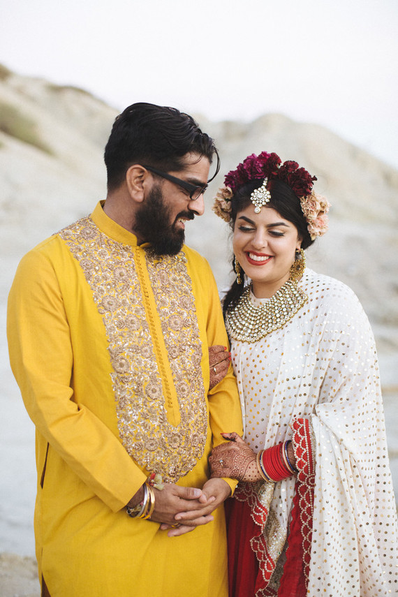 Modern desert Indian wedding celebration