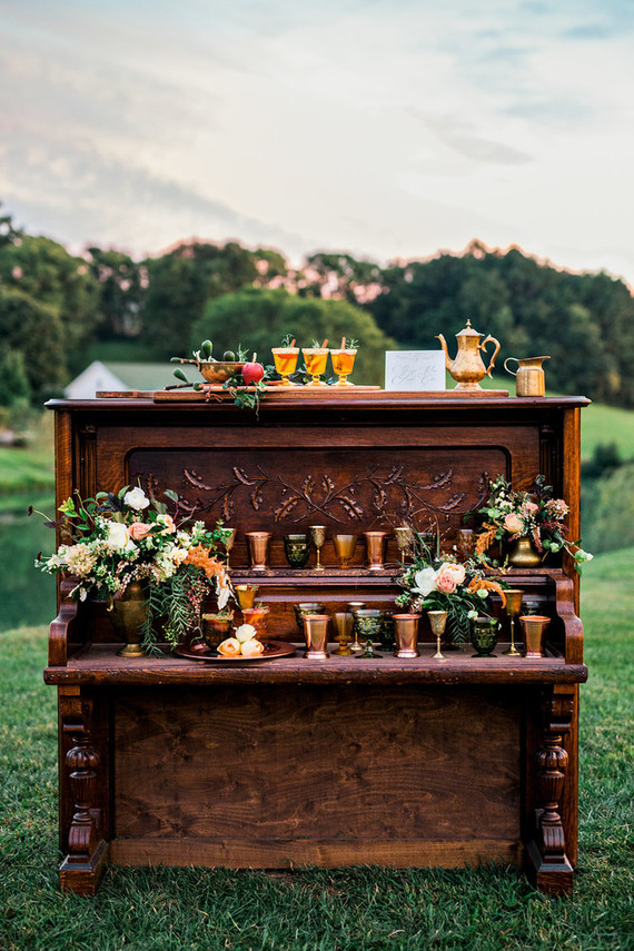 vintage piano for event bar