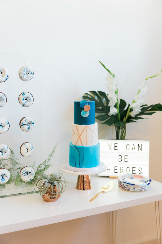 Royal blue heroes baby shower