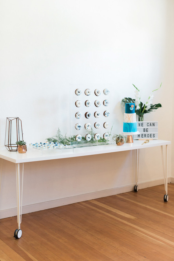 Royal blue heroes baby shower