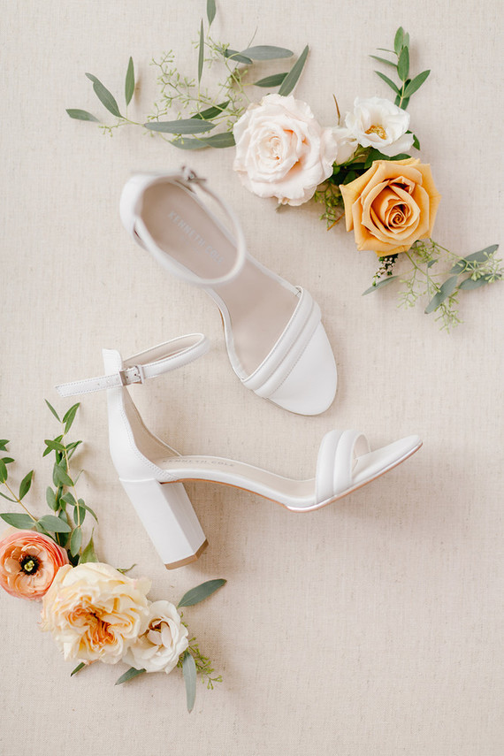 white chunky heel wedding shoes