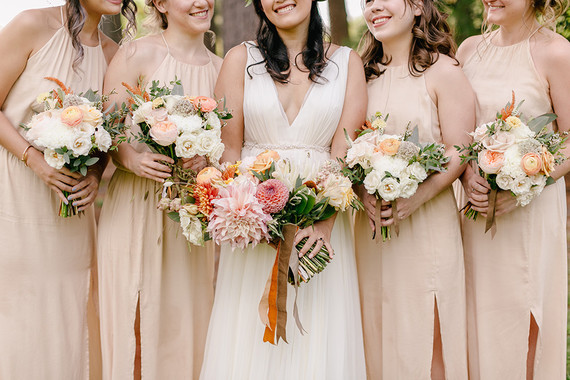 blush bridesmaids dresses for fall wedding