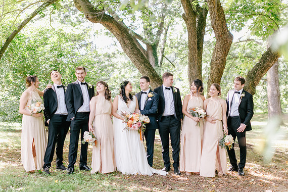 elegant pastel fall wedding at Tyler Arboretum in Philadelphia