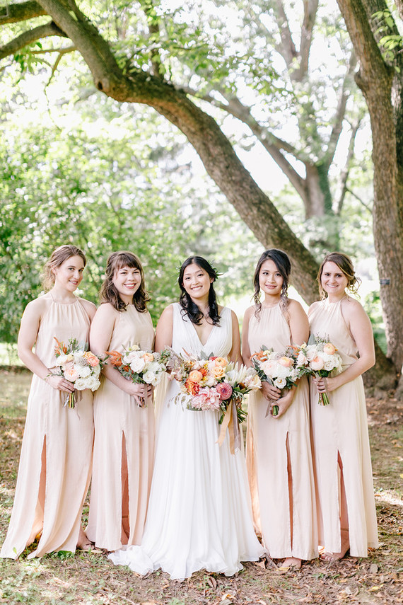 peach bridesmaid dresses