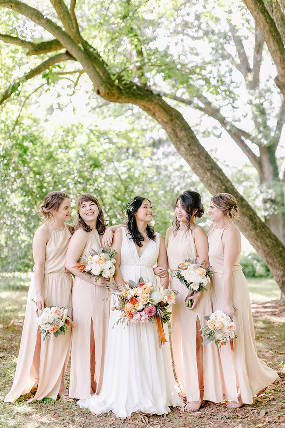 peach bridesmaid dresses for fall