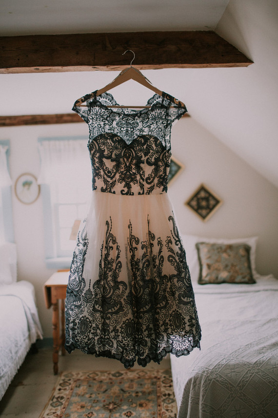 black lace wedding dress