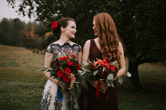 Moody fall barn wedding in Maine