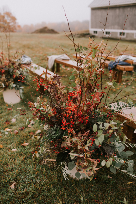 Moody fall barn wedding in Maine