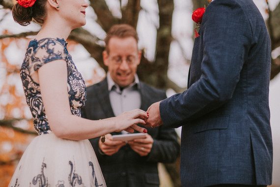 Moody fall barn wedding in Maine