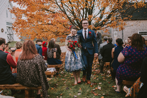 Moody fall barn wedding in Maine
