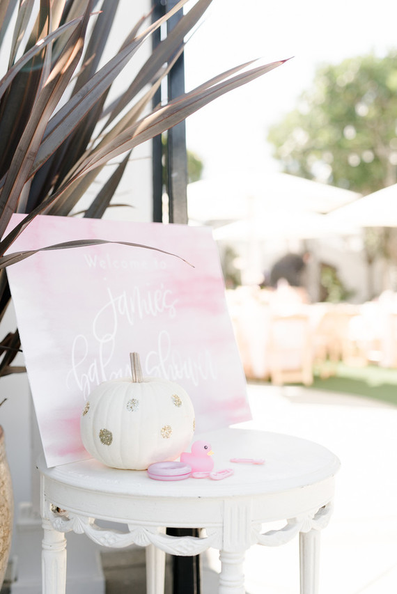 Pink pumpkin baby shower