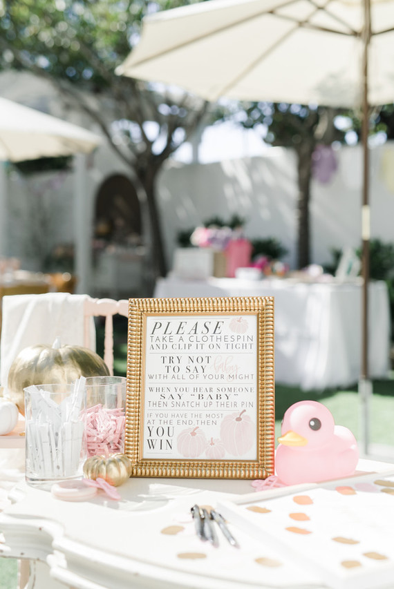 Pink pumpkin baby shower