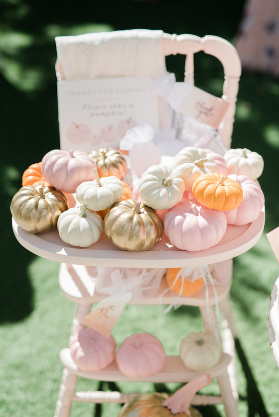Pink pumpkin baby shower