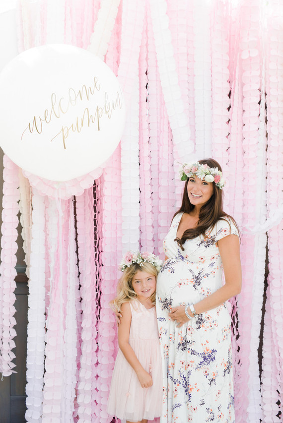 Pink pumpkin baby shower